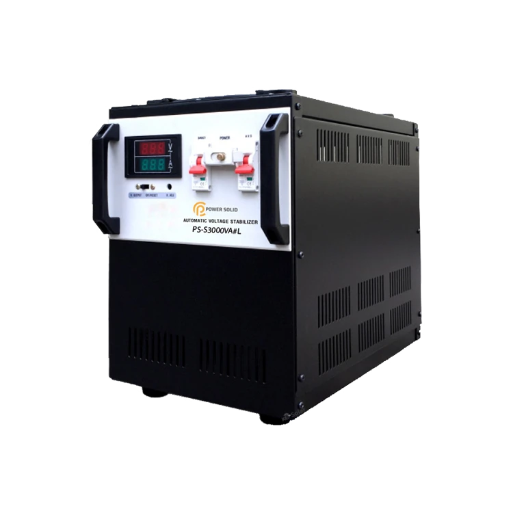 عکس اصلی استابلایزر سروو موتوری (تثبیت کننده ولتاژ) 3KVA برند Power Solid تک فاز PS-S3000VA#L